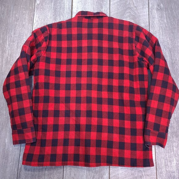 Bar-M Rancher Shacket Mens Large Buffalo Plaid Pearl Snap Western Chore Coat - Picture 2 of 5